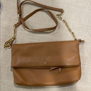 Tory Burch brown leather crossbody purse